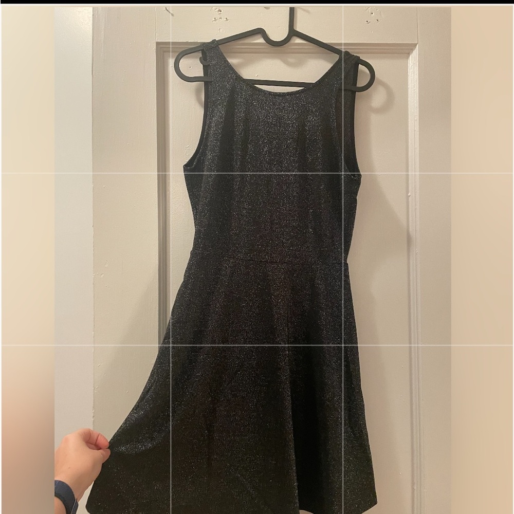 H&M skater dress size 8 regular black with silver stitching